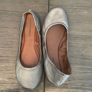 12W Lucky Brand Ballet Flat Style: Emmie Color: Pewter worn 3 times.